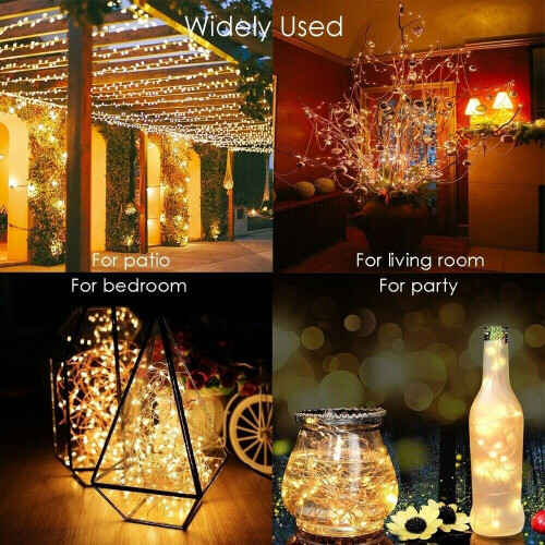 (10M, Multicolor) 10M 20M Outdoor LED Solar String Lights Garden Decor 2
