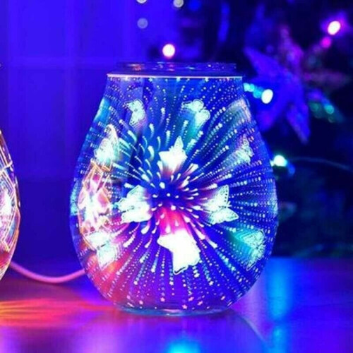 Electric Wax Melt Burner Light Aroma Glass Firework Lamp Diffuser