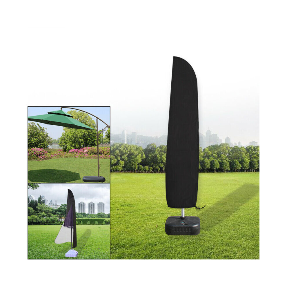 Large Outdoor Parasol Banana Cantilever Umbrella Waterproof Covers Black