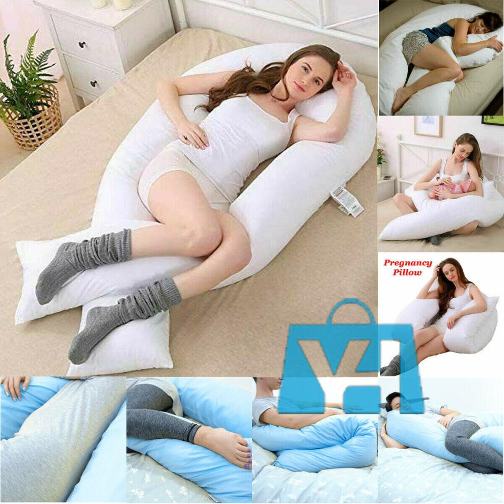 (12Ft U Pillow Only) 12ft U Shaped Pillow Cushion Body Pregnancy Maternity Sleep Support / Pillowcase