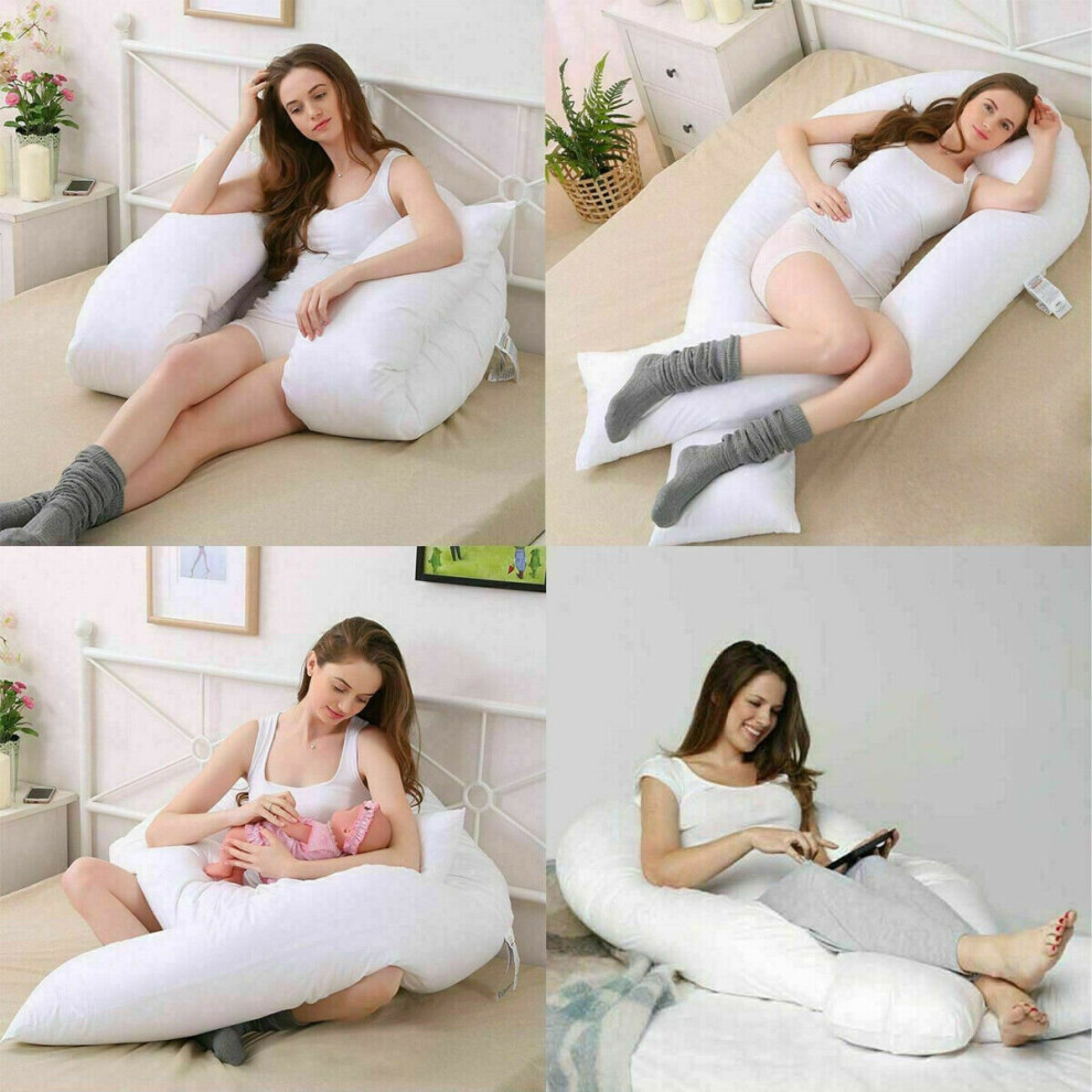 12ft U Shaped Pillow Cushion Body Pregnancy Maternity Sleep Support Pillowcase on OnBuy