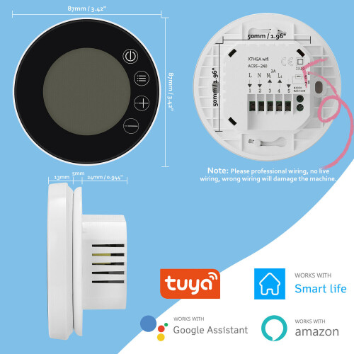 WiFi Smart Thermostat Tuya Apps Temp Control Temperature LCD Display 2