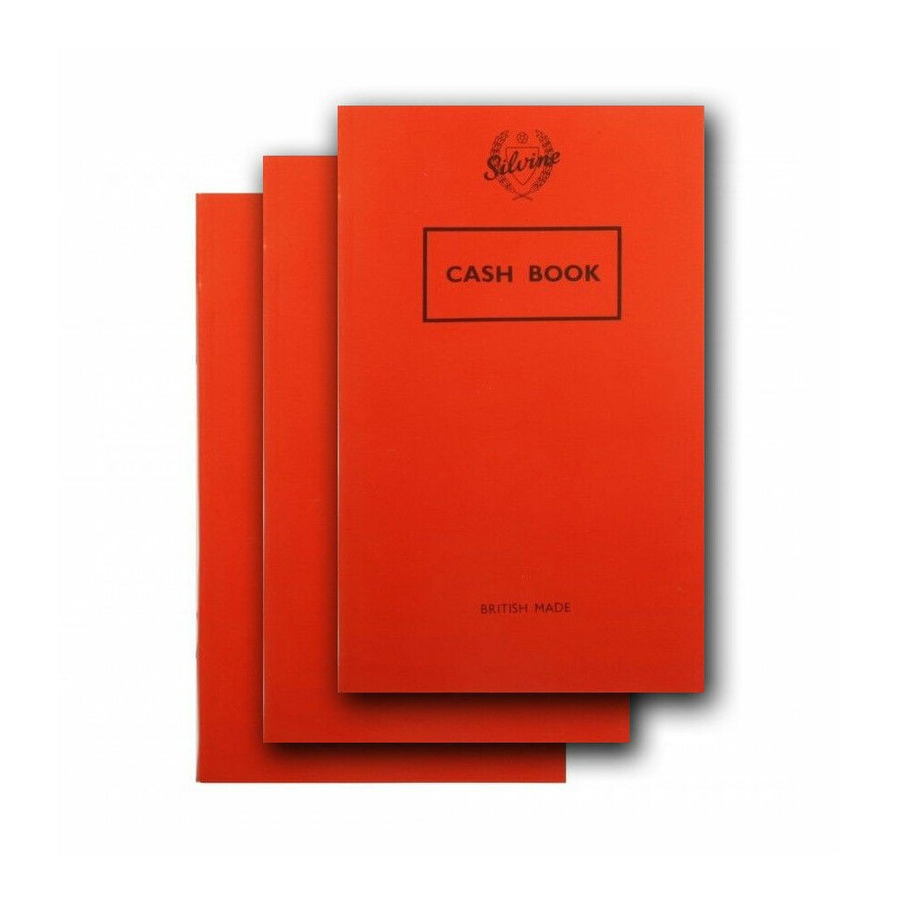 Silvine Pack Of 3 Cash Book Note Pad Accounting Money Keeping British Made