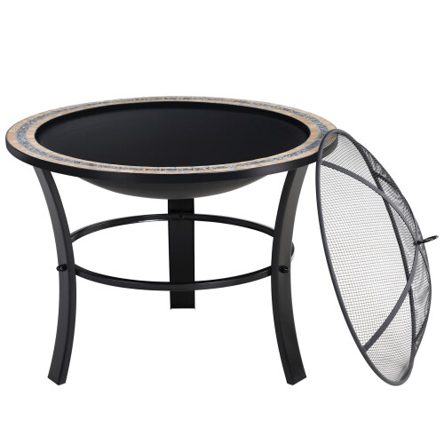 Round Barbecue Fire Pit Decorative BBQ Table Mosaic Round Trend 2
