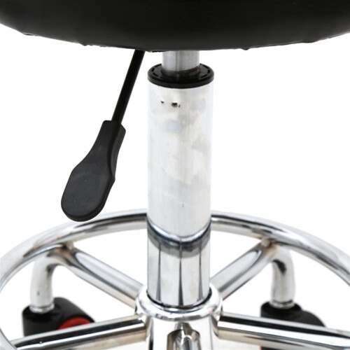 Round Shape Adjustable Salon Stool with Back and Line Black Chair 2