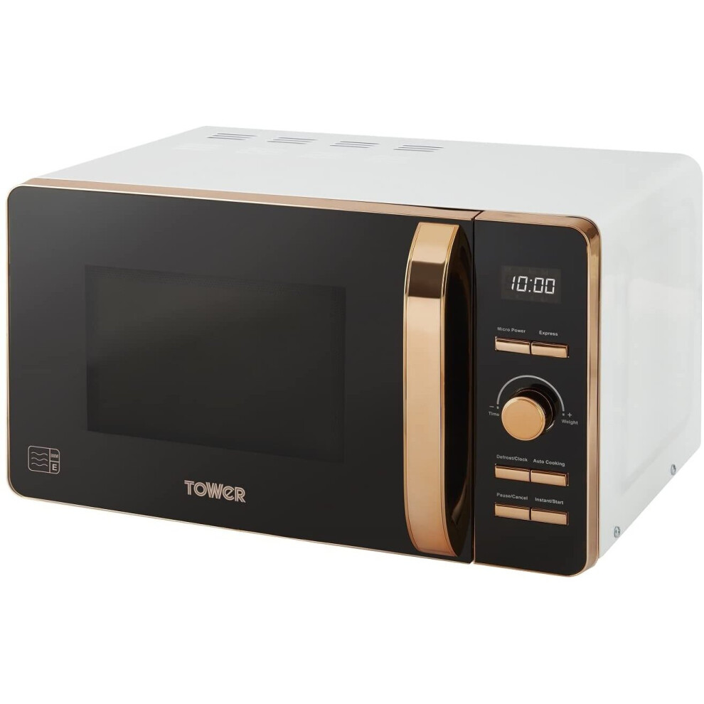 Tower Digital Solo Microwave 6 Power Levels 60 Minute Timer Rose Gold