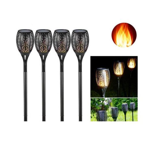 (2 PCS Light) 4/8PCS LED Solar Torch Dance Flicker Flame Light