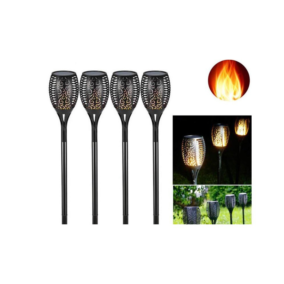 (2 PCS Light) 4/8PCS LED Solar Torch Dance Flicker Flame Light