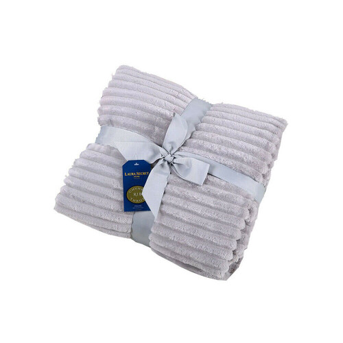 (Silver, Double) New Chunky Rib Throw Blankets Camping Throws