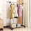Costway Single Rail Garment Rack Metal Clothes Rail Organizer Adjustable 1