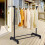 Costway Single Rail Garment Rack Metal Clothes Rail Organizer Adjustable 8