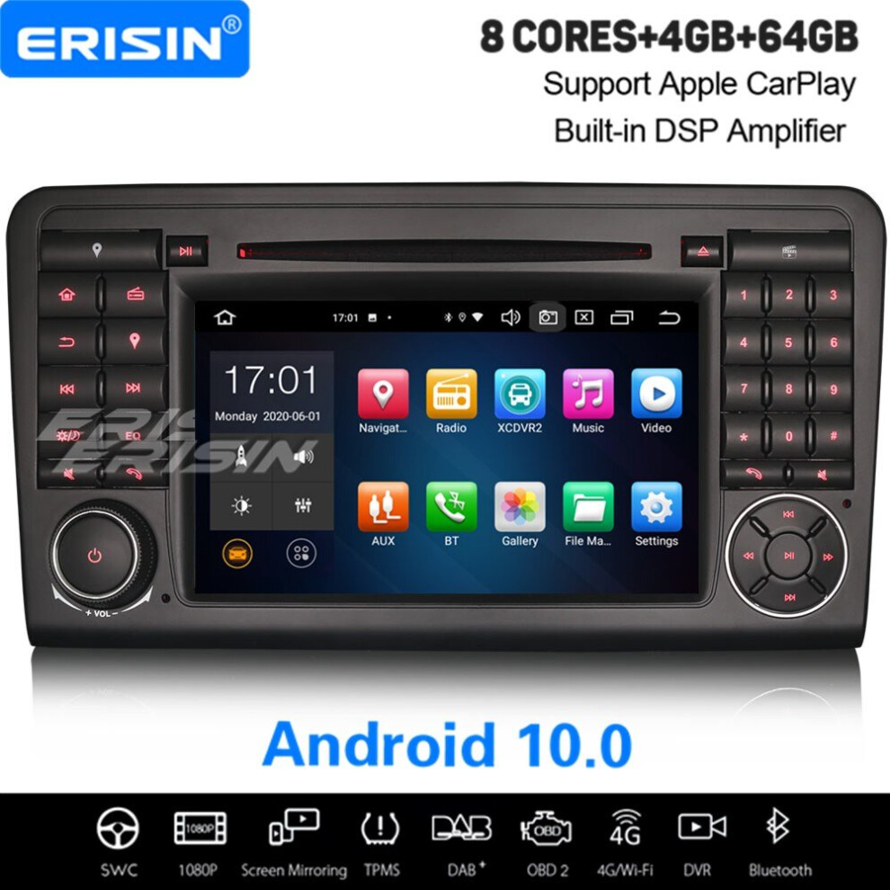 8-Core Android 12.0 Dsp Car Stereo Dab+ Sat Nav Carplay For Mercedes-Benz Ml/Gl-Class W/X164 631851159861