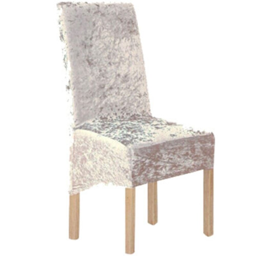 (LightGold) Crushed Velvet Stretchable Dining Chair Covers
