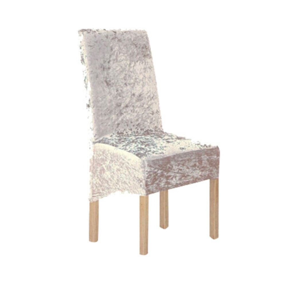 (LightGold) Crushed Velvet Stretchable Dining Chair Covers