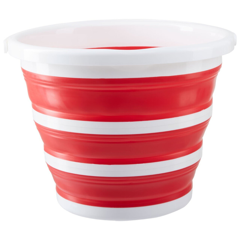 Red White Collapsible Bucket Eco-friendly Rubber