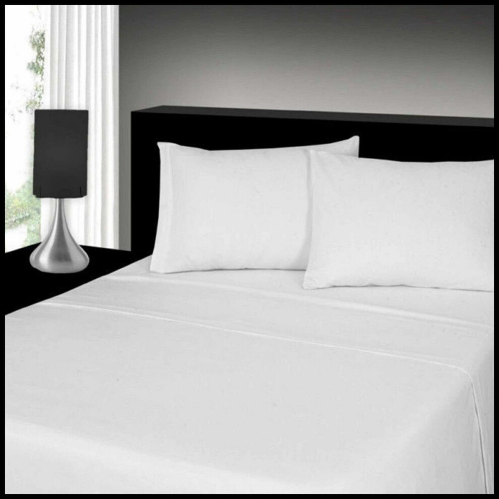 Photos - Bed Linen  Flannelette Sheets Set 4PC 100 Brushed Cotton Thermal Fitted Flat Sheets Pillowcases Whi(Thermal Sheet Set White Superking)