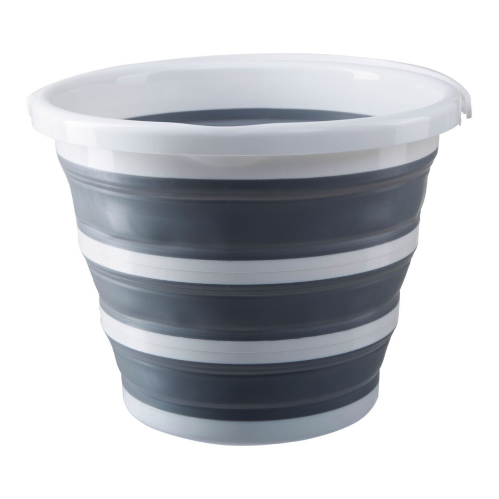Premier Housewares Collapsible Bucket Eco-Friendly Rubber Grey/White