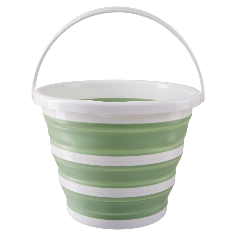 Green White Collapsible Bucket Eco-friendly Rubber