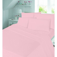 (Thermal Sheet Set Pink Doble) Flannelette Sheets Set 4PC 100% Brushed Cotton Thermal Fitted Flat Sheets Pillowcases