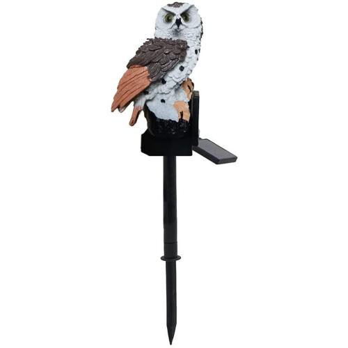 (Brown x 1) Owl Shaped Solar LED Light Waterproof Lamp Spike 2