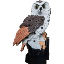 (Brown x 2) Owl Shaped Solar LED Light Waterproof Lamp Spike