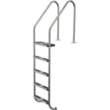 Plastica 43mm 316 Grade Flanged Stainless Steel Standard Ladder with 5 S/S Treads