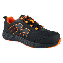 (3) Oxford Nylon Mesh Trainer with Steel Toe Cap BLACK & ORANGE