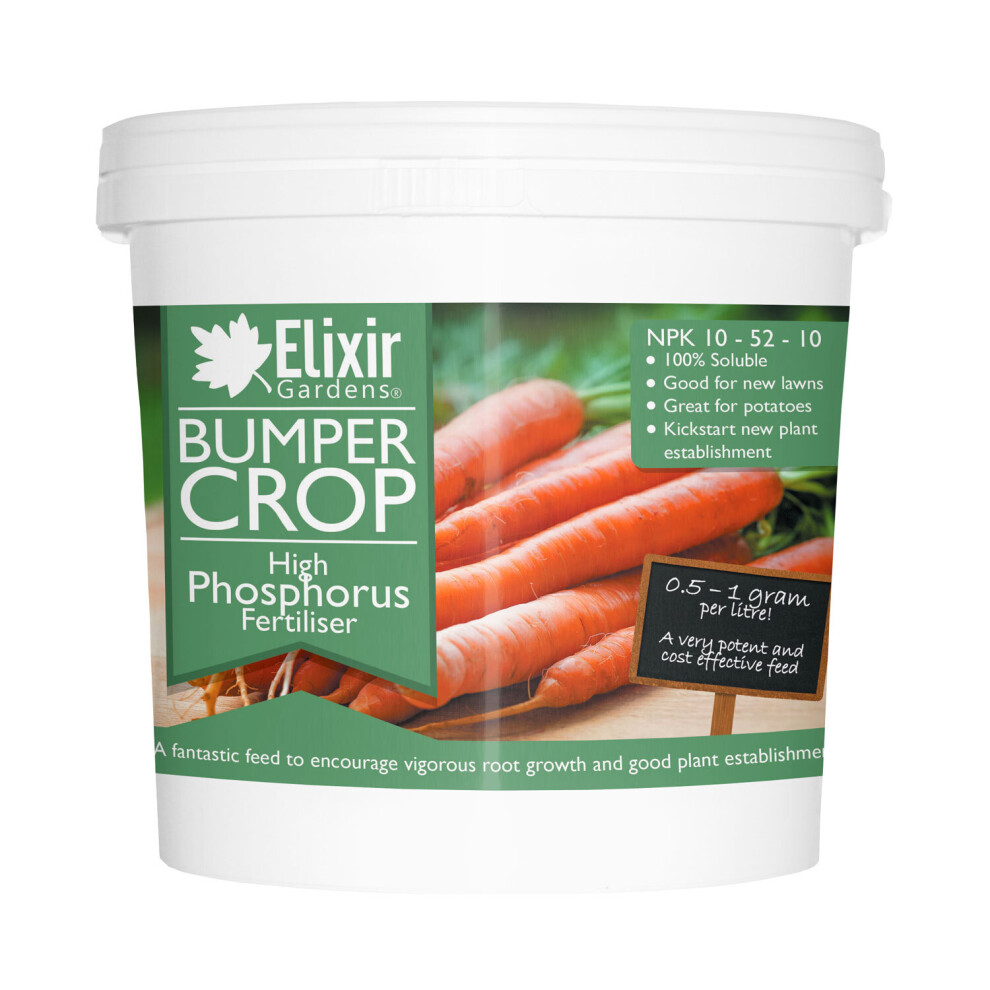 Elixir Garden Supplies (Tub, 20Kg) Elixir Gardens | Bumper Crop | High Phosphorus Fertiliser - Root And Early Season | 700G - 20Kg | Bag Or Tub