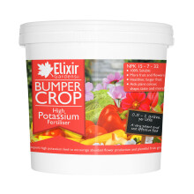 (Tub, 1kg) Elixir Gardens | Bumper Crop | High Potassium Fertiliser - 15 : 7 : 32 + 3Mg | For Large Fruit and Colourful Flowers | Bag or Tub