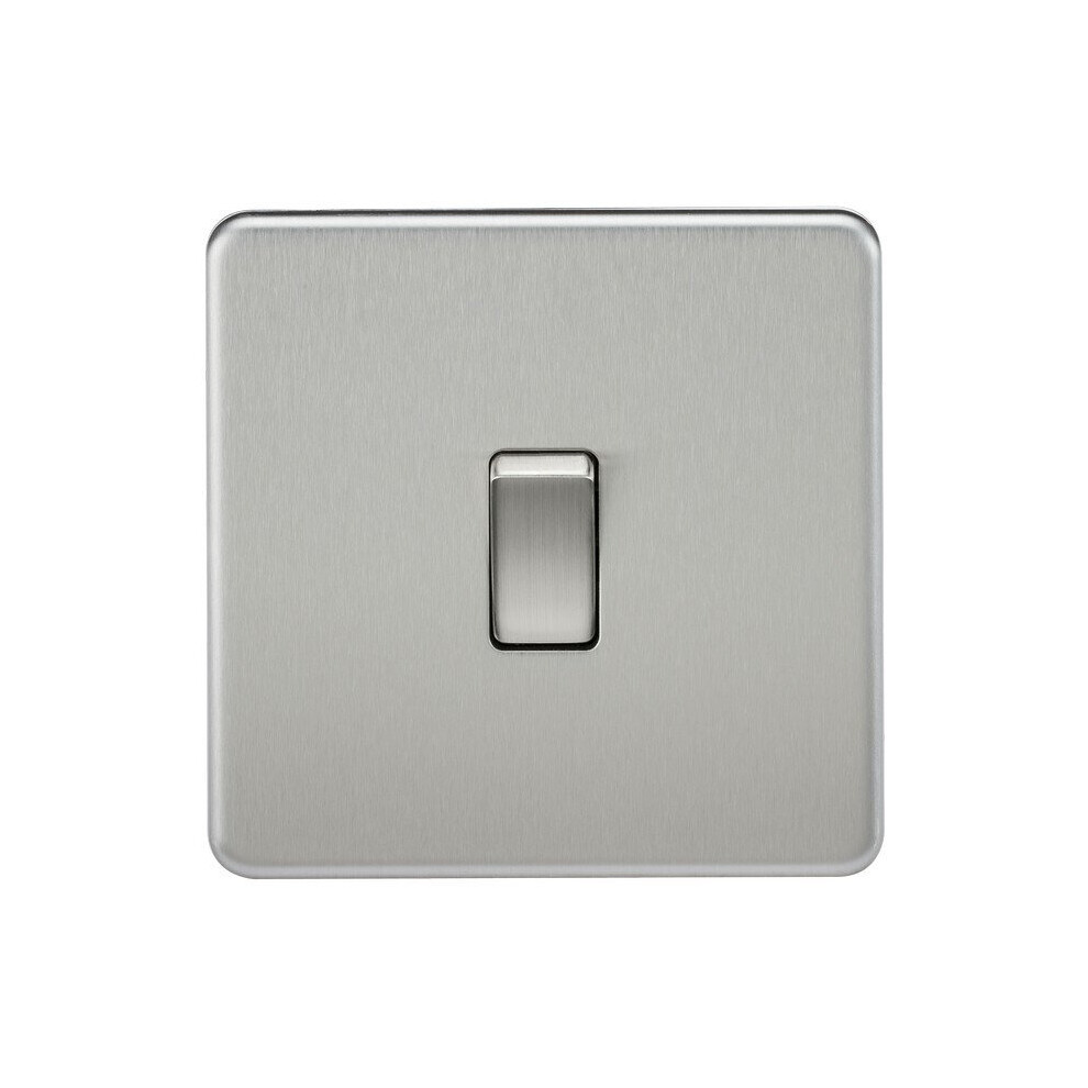 Knightsbridge Screwless 10Ax 1G Intermediate Switch - Brushed Chrome 5055559198536