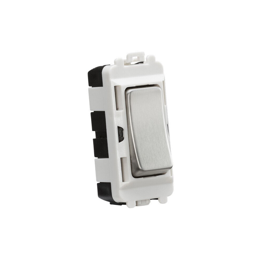 Knightsbridge 20Ax 2 Way Sp Grid Module - Brushed Chrome 5055832963431