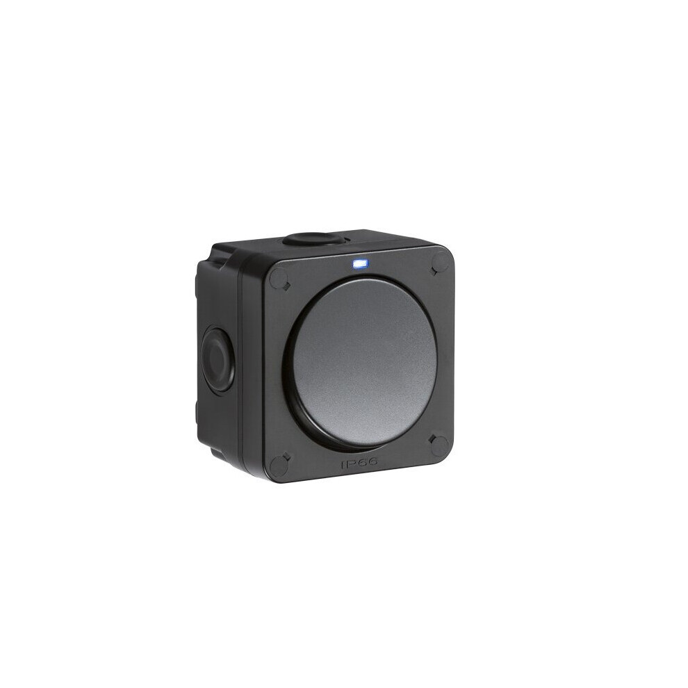 Mla Knightsbridge Ip66 20Ax Outdoor 1 Gang 2-Way Switch - Black - Op2 5055832950066