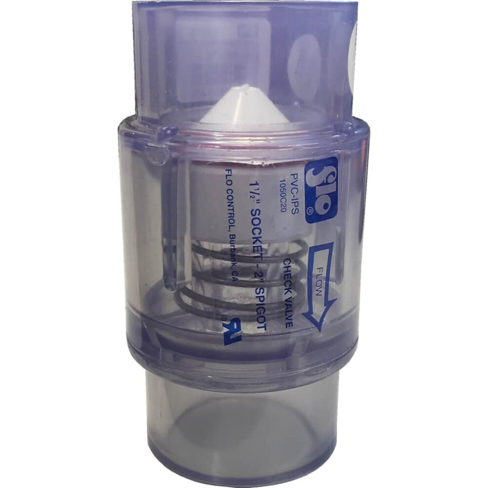 Plastica Check Valve 1 -1/2In - 2In Corrosion Resistant 5060228659607