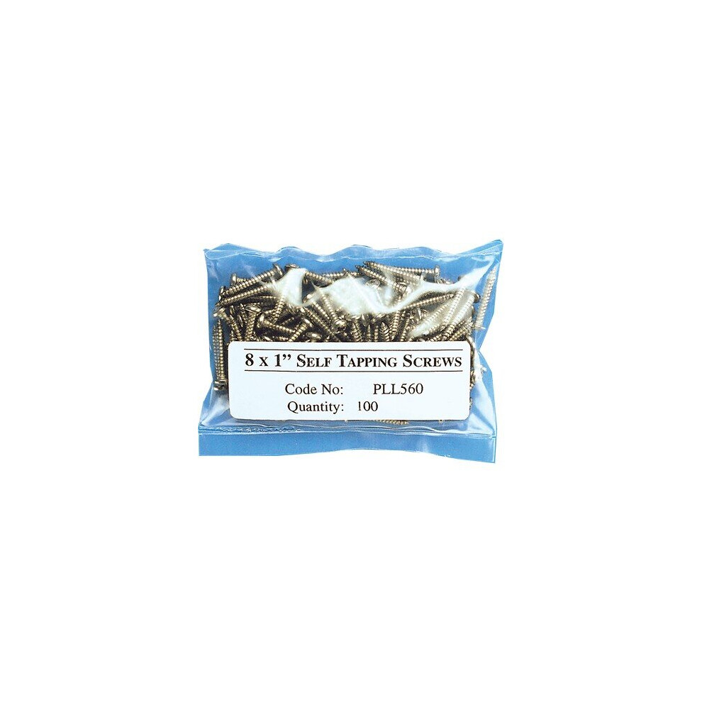 Plastica 100 S Steel No8 X 1In Self Tapping Screws 5055672100966