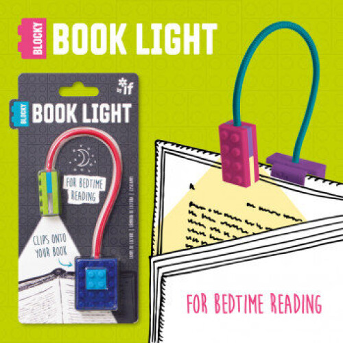 Blocky Book Light Lamp For Reading Bedtime Blue 2