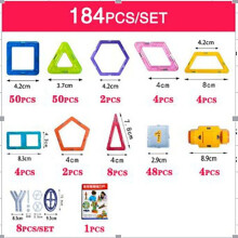 (184pcs) 110pcs Magnetic Building Blocks Educational Toys