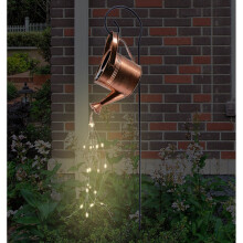 Solar Light Star Shower Art Light Decoration Warm Led String Lights Watering Copper Wire Fairy Light Can Shape Decor Outdoors Sculptures Statues