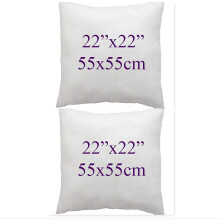 ((22x22" (55x55cm)) Set of 2 Bounce Back Virgin Hollow Fiber Cushion Pads Fillers Inners Inserts pillow square pads Non allergenic Washable- Available in Different Sizes