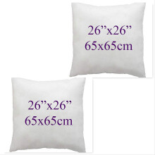 ((26x26"(65x65cm)) Set of 2 Bounce Back Virgin Hollow Fiber Cushion Pads Fillers Inners Inserts pillow square pads Non allergenic Washable- Available in Different Sizes