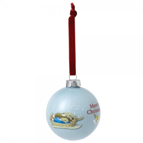 Beatrix Potter Peter Rabbit Christmas Bauble Peter & Benjamin in Snow