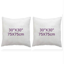 ((30x30"(75x75cm)) Set of 2 Bounce Back Virgin Hollow Fiber Cushion Pads Fillers Inners Inserts pillow square pads Non allergenic Washable- Available in Different Sizes