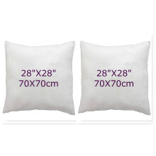 ((28x28"(70x70cm)) Set of 2 Bounce Back Virgin Hollow Fiber Cushion Pads Fillers Inners Inserts pillow square pads Non allergenic Washable- Available in Different Sizes