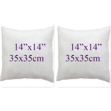 ((14x14"(35x35cm)) Set of 2 Bounce Back Virgin Hollow Fiber Cushion Pads Fillers Inners Inserts pillow square pads Non allergenic Washable- Available in Different Sizes