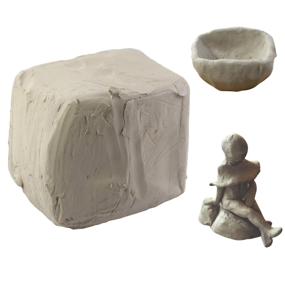 The Magic Toy Shop Self Hardening Air Drying Modelling Sculpting Clay for Art & Craft in Grey 500gm