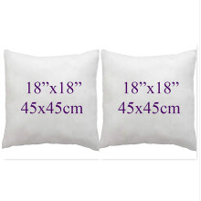 ((18x18"(45x45cm)) Set of 2 Bounce Back Virgin Hollow Fiber Cushion Pads Fillers Inners Inserts pillow square pads Non allergenic Washable- Available in Different Sizes