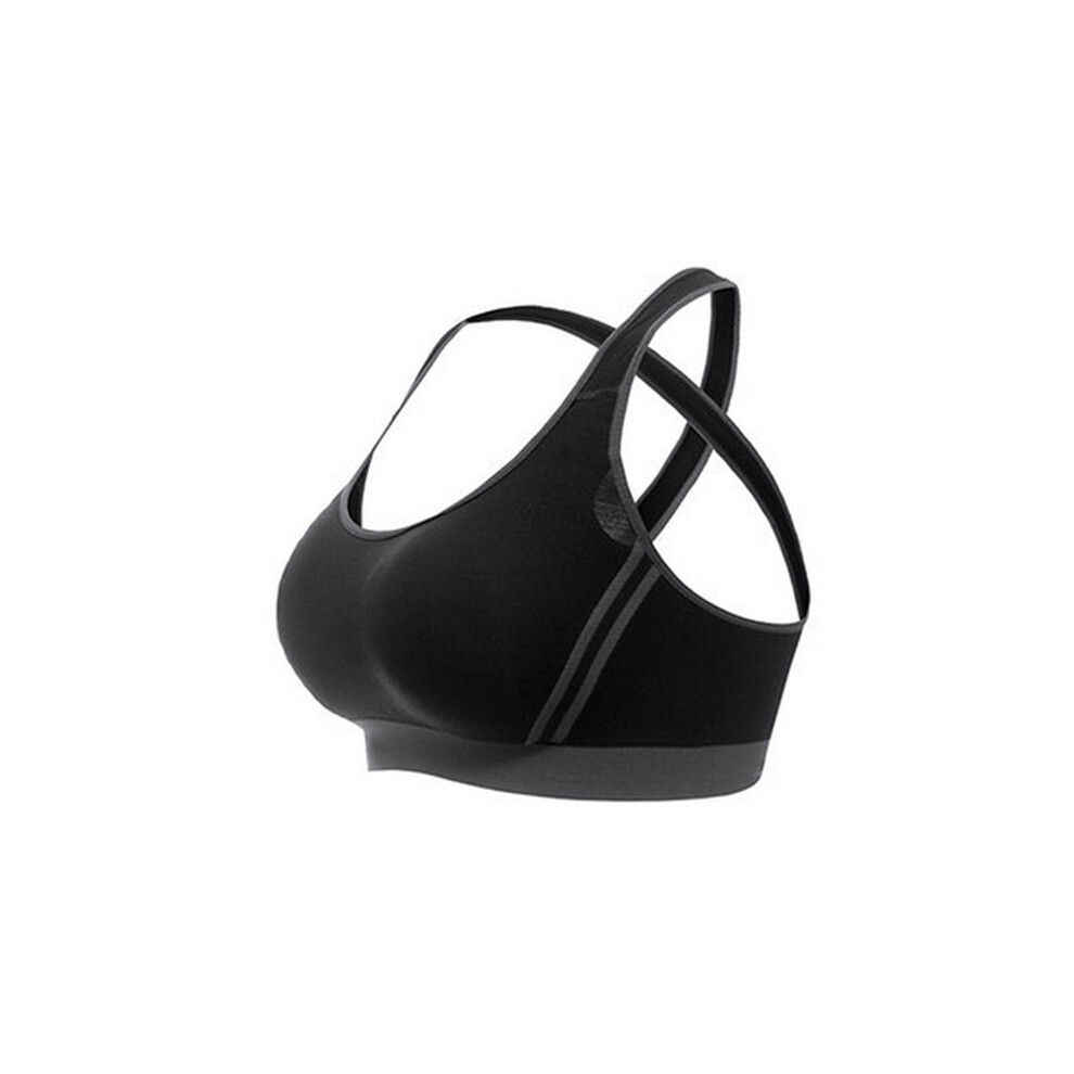 (Black, M) Stretch Anti-Bacterial Running Fitness Yoga Bra Sportswear