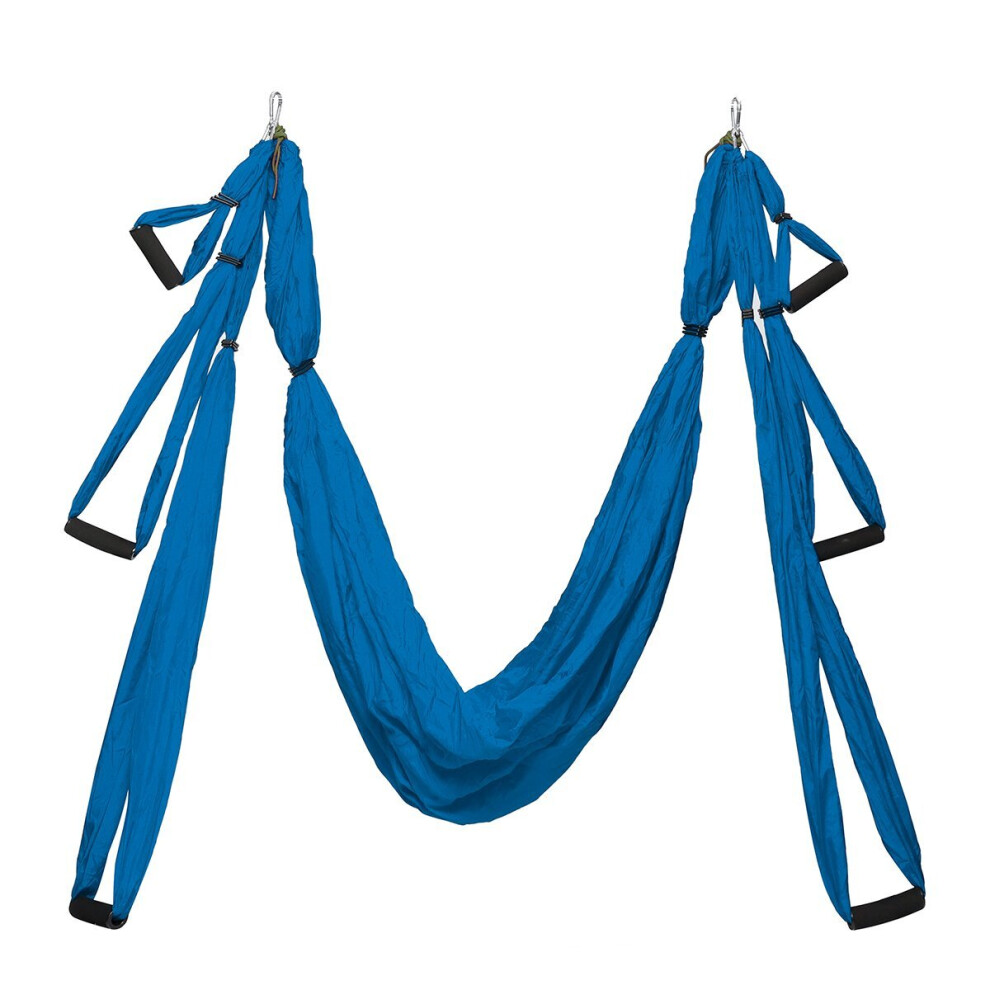 (Blue) Air Yoga Fitness Swing Hammock 550+LBS Load Capacity