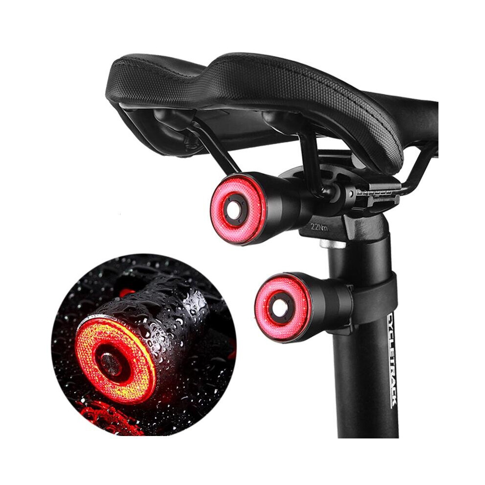 IP65 Smart Bicycle Brake Taillight, USB Rechargeable Rear Night Light
