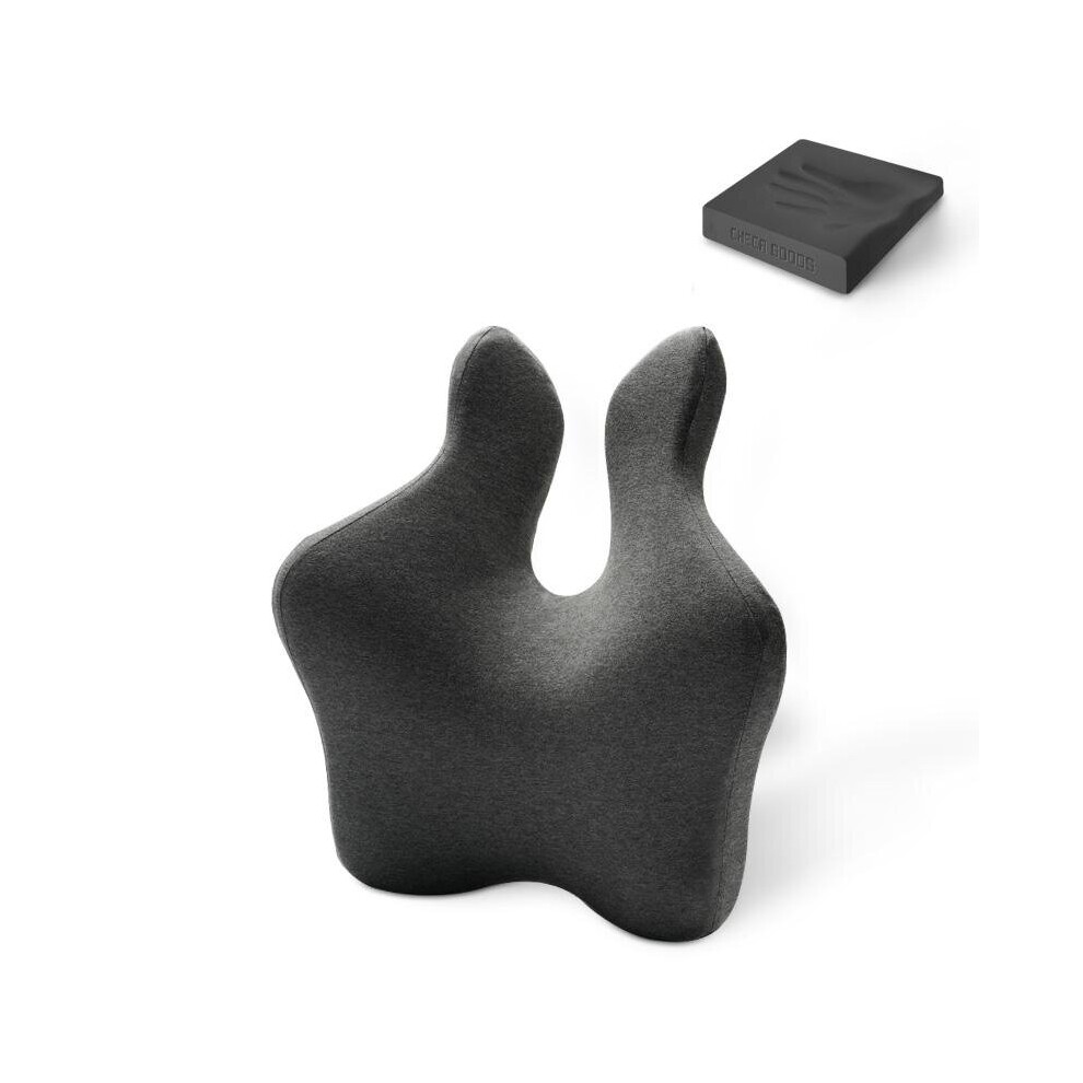 (Dark Grey) Bamboo Charcoal Memory Foam Waist Cushion Pillow Back Support