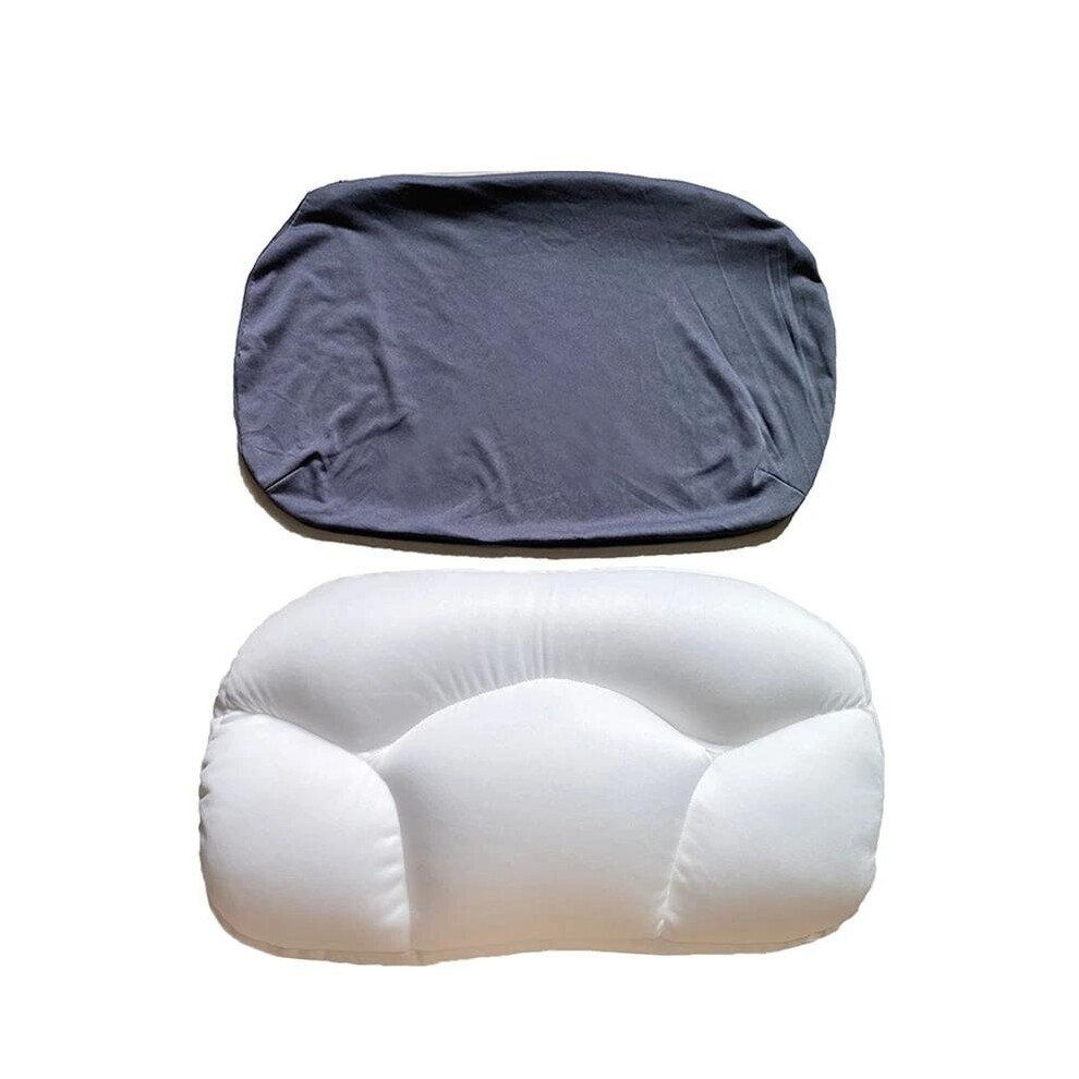 (White Grey, With pillowcase) Super Soft Memory Foam Pillow Egg Butterfly Shape Baby Nursing Cushion